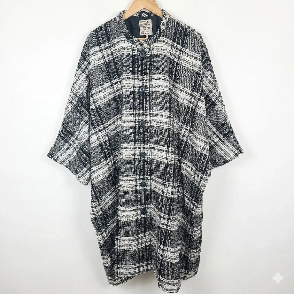 Baum Und Pferdgarten Darling Black White Plaid Oversized Coat 38 Scandi Style